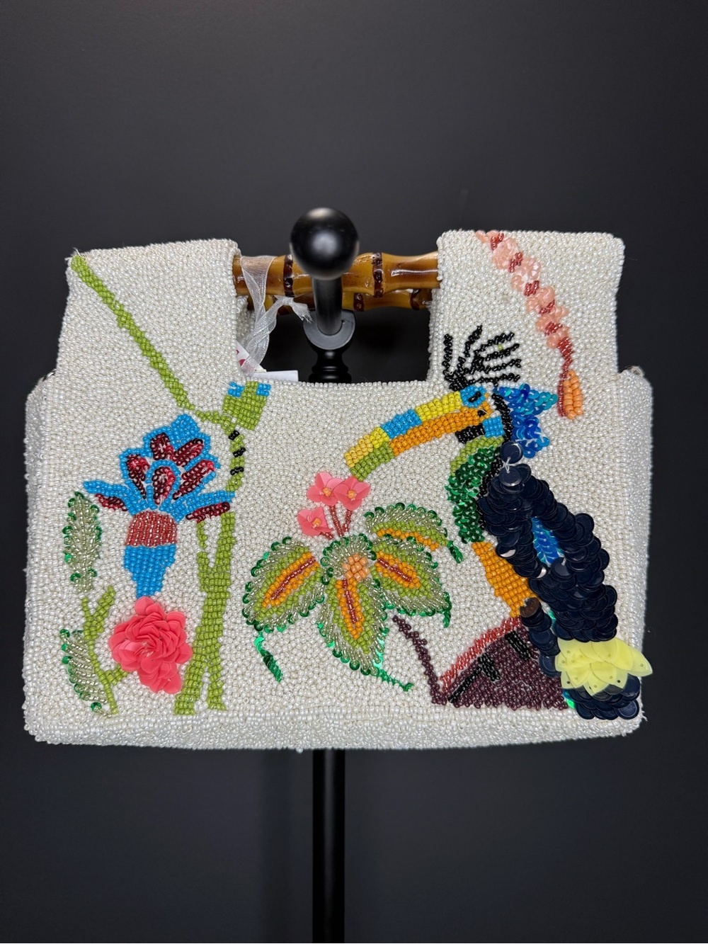 New Viral Beaded Purse Bag Made in India Summer Resort Novelty Tropical Bird